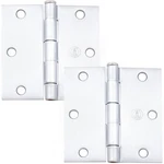 Standard Hinge, 3-1/2 Inches, Square Corner, 2-PACK, Satin Chrome By Stone Harbo. Fixed Price $21.57.