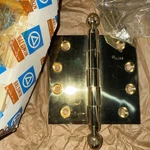 3 Baldwin 4X4 Hd Door Hinges. Solid Brass. Polished. Acorn Finals. 8 Screws.. Fixed Price $75.00.