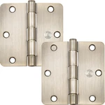 Standard Hinge, 3-1/2 Inches, 1/4" Radius Corner, 2-PACK, Antique Brass By Stone. Fixed Price $21.39.