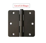 21 Pc Oil Rubbed Bronze 3.5" X W 1/4" Radius Door Hinges Interior Brushed. Fixed Price $32.49.