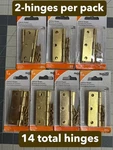 7-PACK 2/PC (14 Hinges) National Hardware N146-852 Cabinet Door 3" Solid Brass. Fixed Price $35.99.