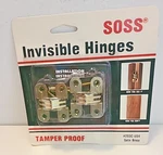 203C US4 Mortise Mount Invisible Hinges With Holes Satin Brass Finish 1PR Soss. Fixed Price $17.50.
