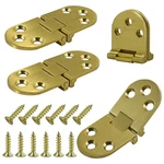 4 Pcs Round Edge Hinge Brass Butler Tray 180 Degree Folding Flip Top Gold Set. Fixed Price $25.33.