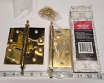 Solid Polished Brass Door Hinge 4.5 X Ball Bearing W/ Urn Tips Finials Pair. Fixed Price $68.97.