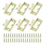 Wealrit 6 Pcs Self Closing Door Hinges Gold Heavy Duty Gate Non-mortise.... Fixed Price $23.84.