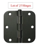 27 Oil Rubbed Bronze 3.5"X 5/8 Radius Door Hinges Interior Free Shipping. Fixed Price $40.99.