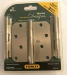 Stanley Solid Brass 4"X4" Door Hinges 3 Pack New Satin Nickel Finish 5/8" Radius. Fixed Price $21.00.