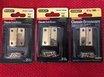 3-STANLEY Bright Solid Brass 1-1/2" Broad Hinges, Middle New. Fixed Price $16.00.