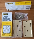 2 Boxes (4)STANLEY Solid Brass Door Hinge New # 80-3400 1/4" Radius Corner. Fixed Price $12.00.