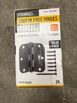 Everbilt 24-PACK 3-1/2" X 5/8" Radius Butt Door Hinges Matte Black Value. Fixed Price $30.50.