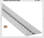 Stainless Steel Continuous Piano Hinge 2" X 6 Ft Full Surface Non-removable Pin. Fixed Price $62.50.