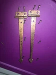 2- Pair Vtg Mckinney Forged Iron Full 8.75 Inch Strap Hinge Hardware Olde Copper. Fixed Price $27.00.