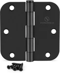 18 Pcs. Sorgmach Flat Black Door Hinges Size: X3-1/2" 5/8" Radius New. Fixed Price $39.99.