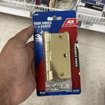 Ace Door Hinges 1/4 In. Radius 3-1/2" Bright Brass #5019907 Pack. Fixed Price $23.84.