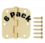 6 New Everbilt 3 Door Hinges 5/8 Radius Premium Finish Hardware Solid Brass. Fixed Price $9.73.
