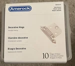 Amerock TEN3429-G10 Satin Nickel Decorative Hinges, Variable Overlay, 5 Pr New. Fixed Price $15.00.