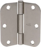 (4) National Round Corner 5/8" Radius Nickel Finish 3.5" Residential Door Hinges. Fixed Price $12.99.