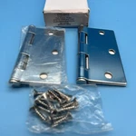 2X Steel EMTEK-9101326 Plain Bearing Hinges Polished Chrome. Fixed Price $11.98.