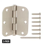 3-PACK 3-1/2 In. X 5/8 Radius Satin Nickel Squeak-free Butt Door Hinge. Fixed Price $14.26.