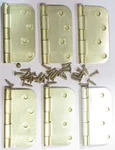 Penrod Hinges Bright Brass 4" W/ 5/8 Inch Radius M10559 Lot Of 6 With Screws. Fixed Price $18.00.
