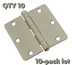 10-PACK National Hardware N830-247 Satin Nickel 1/4" Radius Corner Door Hinge 3". Fixed Price $36.07.