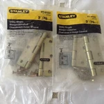 Stanley Utility Hinge (2 Sets) & Screws Pieces 3"/76MM Satin Brass Tone Finish. Fixed Price $17.99.