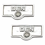 2 Switch Plate Tags Den Name Signs Labels Chrome Brass Renovator's Supply. Fixed Price $27.99.