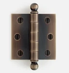 1 New Rejuvenation 3" Ball-tip Cabinet Hinge, Burnished Antique Finish (C4946). Fixed Price $14.99.
