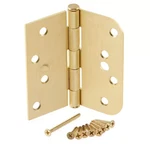 10PK Everbilt 4 Square X 5/8 Radius Satin Brass Security Door Hinges 28606. Fixed Price $48.00.
