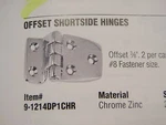 Shortside Offset Chrome Zinc Pair 1214DP1CHR Perko Marine Boat. Fixed Price $24.95.