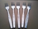 Vintage Set Of 5 Stainless Steel Forks Bmz. Ussr Brest Fortress 1980S. Fixed Price $29.00.