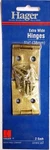 Hager 1.5" Extra Wide Utility Hinges US4 Brass Lot 16 Total With Screws Cabinet. Fixed Price $22.97.