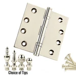 Door Hinge 4.5 X Solid Brass Ball Bearing Polished Nickel With Tips. Fixed Price $50.35.