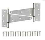 2PK Everbilt 6 Inch Galvanized Heavy-duty Gate Fence Door Tee Strap Hinges 15279. Fixed Price $24.00.