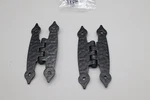 Pair Of Black Hammered Steel Arts & Crafts Cabinet Hinges- Brainerd. Fixed Price $8.95.