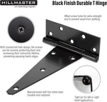 8 Inch T-strap Heavy Duty Shed Door Hinges Gate Black Tee Wro. Fixed Price $25.21.