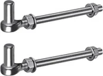 J Bolt Gate Hinge, 304 Stainless Steel Farm Hinges, M12 X 8''. Fixed Price $34.95.