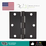 Amazon Basics Interior Door Hinge, Square, 3.5 X Inch, Matte Black. Fixed Price $17.99.