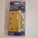 New Hillman Satin Brass Adjustable Spring Door Hinge 4" 852690. Fixed Price $5.00.