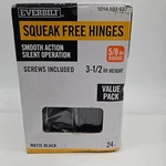 24-PACK 3-1/2 In. X 5/8 Radius Matte Black Squeak-free Butt Door Hinge. Fixed Price $34.99.