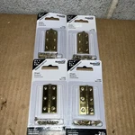 4-PACK Lot (8 Hinges) National Hardware N211-235 Bright Brass Narrow X 1"(CO). Fixed Price $15.00.