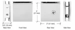 Crl Chrome Square Style Hole-in-glass Fixed Panel U-clamp SGCU1CH (qty. 4). Fixed Price $11.00.