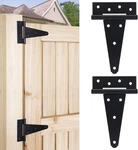 6 Inch T-strap Gate Hinges, Heavy Duty Shed Barn Door Black Tee F. Fixed Price $14.68.