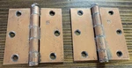 Set Of 2 Vintage Hager Stanley Sweetheart 3 X Copper Door Hinges. Fixed Price $27.95.