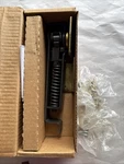 National Mfg Co. Brass Double Acting Floor/jamb Hinge Mount Box Satin. Fixed Price $50.00.