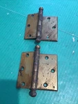 2 Vintage Stanley Cannonball Tip Offset 3.5X3.5" Pair Quality Hinges. Fixed Price $34.95.