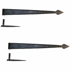 Black Wrought Iron Lift Off Pin 14" Diamond Etch Style Door Hinges Pack 2. Fixed Price $75.99.