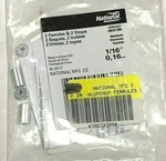 (2) Pack National Hardware SPB3231 Series N830-350 Ferrules & Stops 1/16". Fixed Price $7.99.