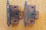 Rare Vintage Copper Color / Japanned - Acorn Top Door Offset Hinges. Fixed Price $28.00.