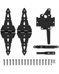Wood Gate Hardware Set - Heavy Duty 8" Decorative Strap Hinges And Spring Loaded. Fixed Price $34.99.